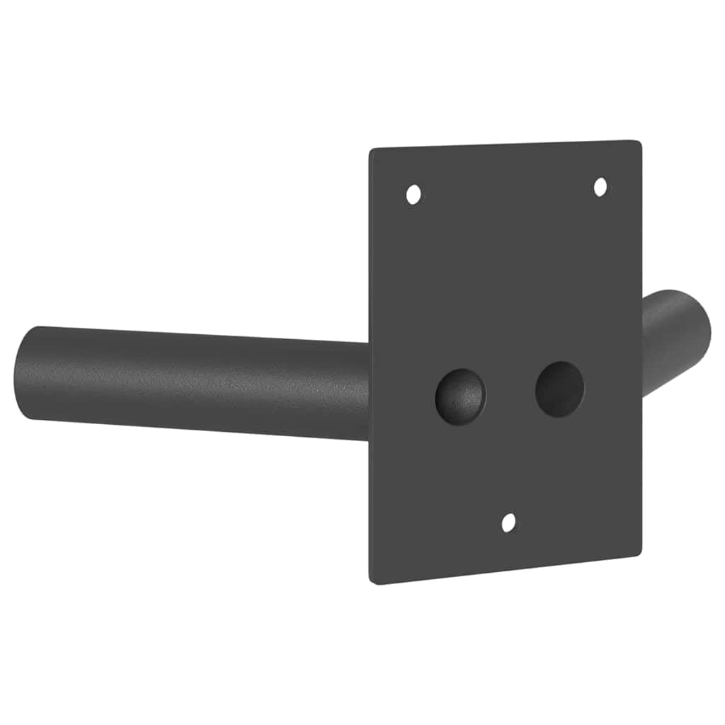 Fahnenhalter Schwarz aus Stahl, Wandhalterung für Fahnenmast bis 21 mm, 11,5 x 7,5 x 0,2 cm, rostbeständig und wetterfest für Balkon, Garten und Innenbereich