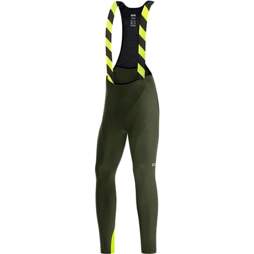 GOREWEAR Culote con tirantes+ C3 Thermo, Utility Green/Neon Yellow, M