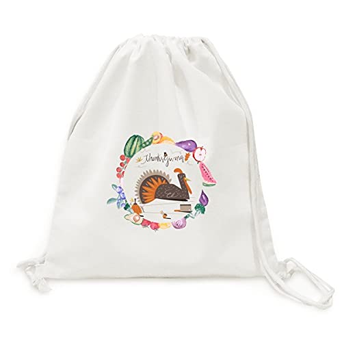 Sac en tissu pliable pour courses zéro déchet motif Thanksgiving