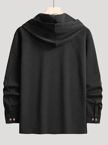 Image of Noble Monk Men's Relax Fit Hooded Shirt || Casual Wear for Men || Full Sleeve Shirts || Stylish Shirt for Men
