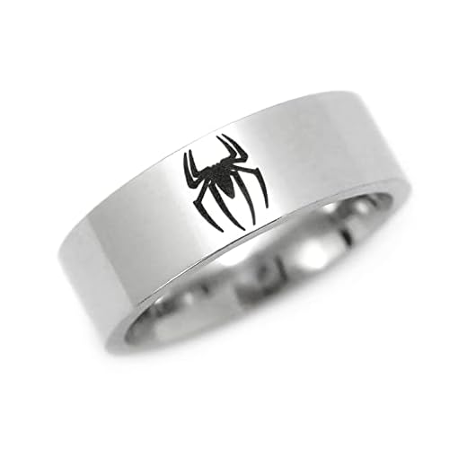 Spiderman Marvel Ring, Personalized Gift for Friends, Stainless Steel Band Tarnish Free