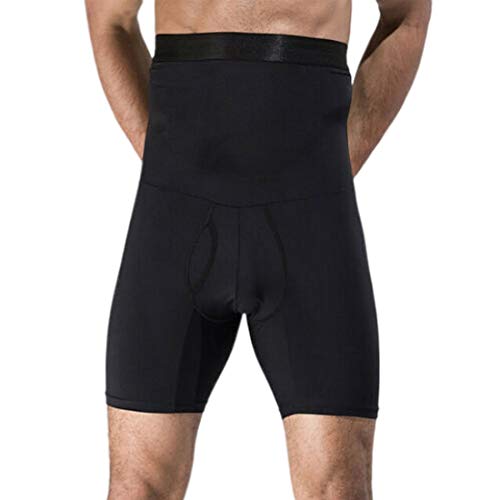 LELEBEAR Men's Tummy Control Shapewear Shorts High Waist Slimming Anti-Curling Underwear Body Shaper Seamless Boxer Brief