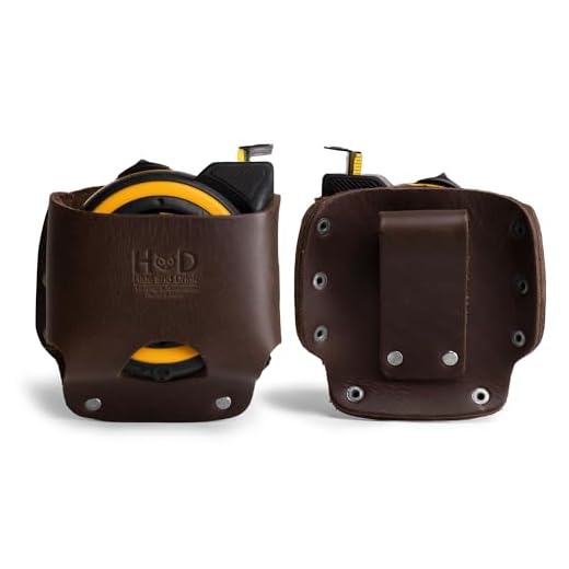 Hide & Drink, Large Leather Tape Measure Holder, Tool Holster w/ Easy Belt Loop for Handymen, Carpenters, Electricians, Durable Hammer Pouch, Handmade Includes 101 Year Warranty :: Bourbon Brown