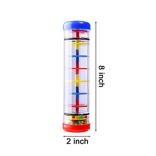 2 pack rainmaker rain stick musical instrument for babies toddlers and kids 8 inch rainfall rattle tube rainstick shaker toy