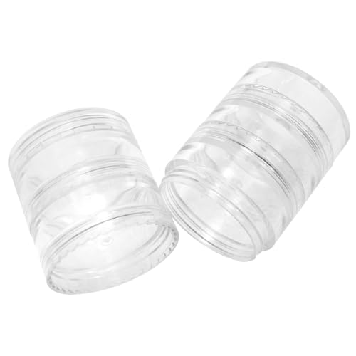 Image of Xhziy 5ml and 10ml Superposition PS Transparent Box 2 Sets of Transparent Storage Box Round Storage Box Bead Container Diamond Painting Storage Sample Accessories 4 Sets