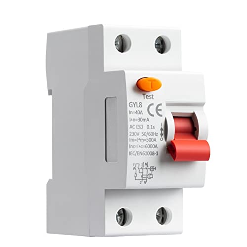 Interrupteur différentiel RCCB 2P 40A 100mA type AC pour rail DIN