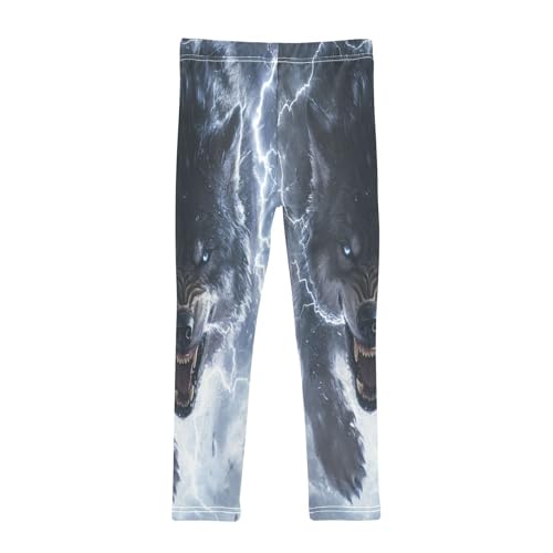 Animal Wildlife Wolf Girls Casual Leggings for Kids Printed Long Pant Bottoms Stretch and Soft2