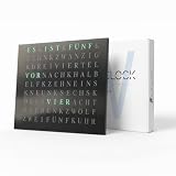 Build-Yours WordClock Jupiter 2.0 – Brushed Steel Edition 50×40 cm – RGBW LED 4,3 Mrd Farben – Echtzeituhr RTC – IO Advanced Software – Premium Edelstahl – Infinity Edge Design