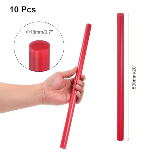 Image of uxcell 10 Pcs Red Plastic Rods 18 x 500mm ABS Styrene Round Stick Round Solid Bar DIY Model for DIY Toys Building Making Architectural Model Making