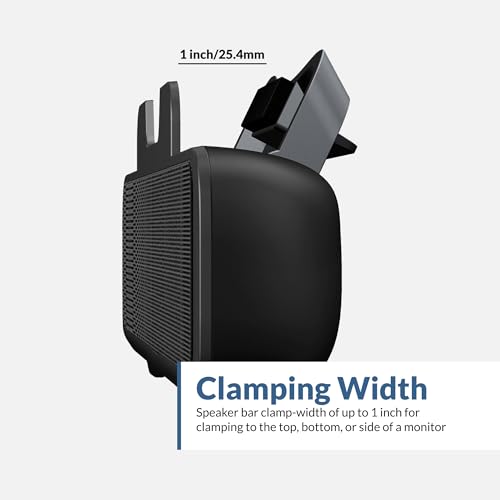 Cyber Acoustics USB Speaker Bar (CA-2890) – Stereo USB Powered Speaker, Easily Clamps to Monitor, Convenient Controls