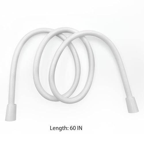 Image of Replacement Shower Hose for RV Camper 6in Flexible & Kink-Free Heavy Duty PVC Lead-Free White