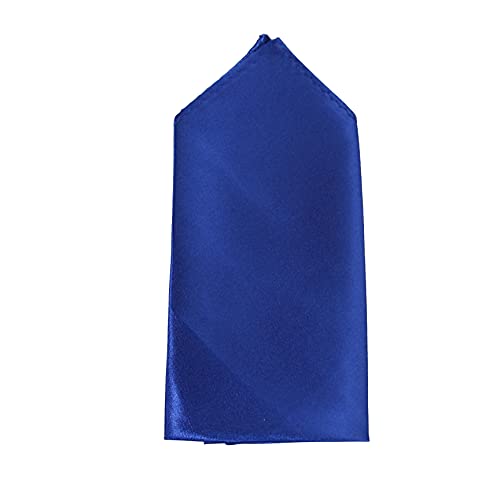 Image of TIE STUDIO Men's Solid Pocket Square | Size- 10cm x 10cm | Colour-Royal Blue | Pack of 1 |
