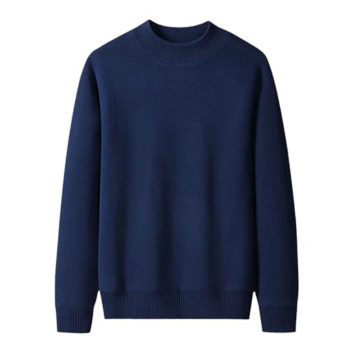Men's Slim Fit Thickened Warm Sweater Mock Neck Long Sleeve Casual Business Knit Pullover Solid Color Fall Winter Jumper