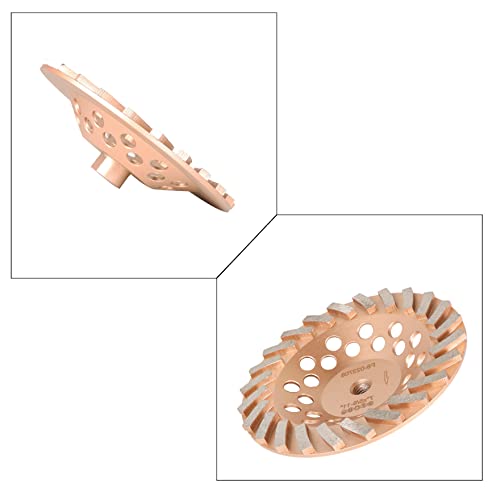 Waltyotur 7 Diamond Cup Grinding Wheel 24 Double Row Segments Heavy Duty Turbo Row Grinding Disc Diamond Segments 5/8-11 Arbor For Angle Grinder Polishing And Cleaning Concrete Granite Marble Stone #TOP4