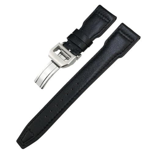 Bracelet montre rivets cuir véritable 22mm pour IW377714 marron