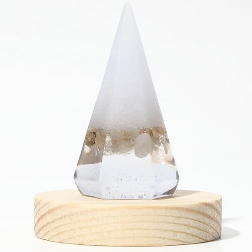 【金櫻神社】神塩使用 雫の響 盛り塩 交換不要 水晶入り ルチルクォーツ 玄関 トイレ 神棚 お祓い済塩使用 オルゴナイト 縁起物 おしゃれ 風水 木製台座付き