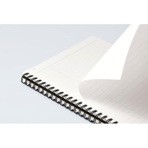 Maruman MNEMOSYNE Carnet de notes 8,27 x 5,83 pouces (A5), ligné 8 mm, 24 lignes, 80 feuilles, noir, 1 pièce (N175) – vue 6