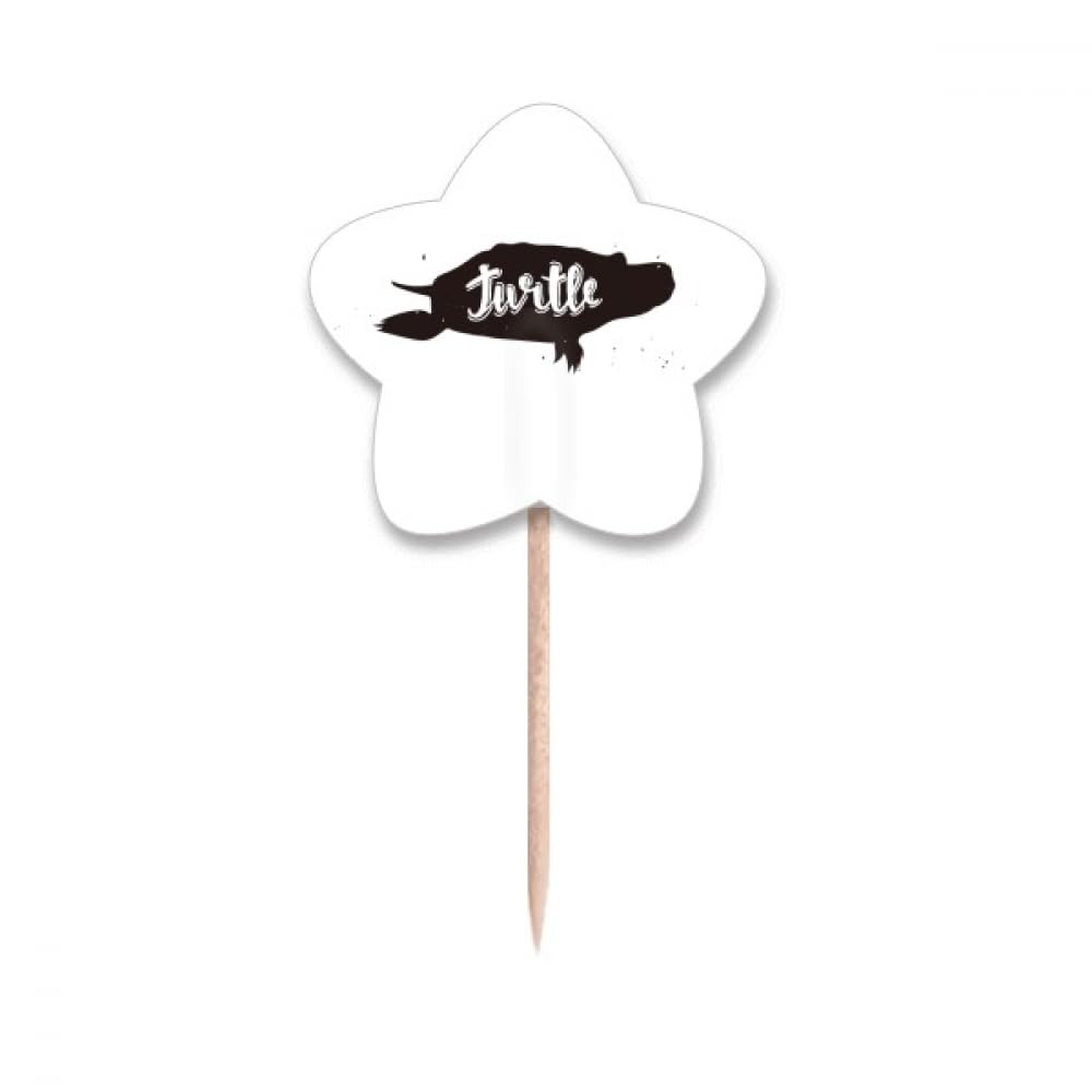 Cure-dents tortue drapeau étoile noir et blanc pour apéritif chic