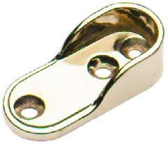 Merriway® BH00855 16 x 32mm End Socket for Oval Wardrobe Rail - Electro Brass (Pack of 4)