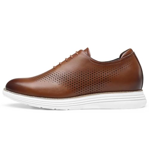 Image of CHAMARIPA Men's Invisible Height Increasing Shoes - 2.76 inch Taller | Casual Business Elevator Shoes for Men, Breathable Calfskin Upper, Suitable for Office Work & Daily Occasions