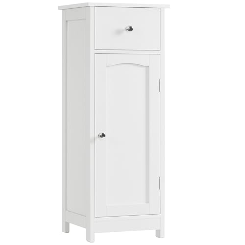Iwell Bathroom Floor Cabinet, Small Bathroom Storage Cabinet with Drawer & Storage Shelf,...