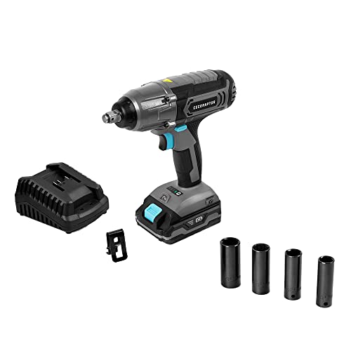 Cecotec CecoRaptor Impact 2020 Ultra bezprzewodowy klucz udarowy, 20 V i 2000 mAh, prędkość biegu jałowego 2300 obr./min, odporność na uderzenia 3000 BPM, maks. moment obrotowy 400 NM, uchwyt wiertła