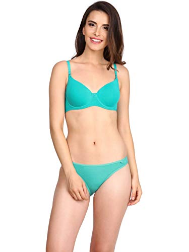 Image of Jockey 1245 Women Under-Wired Padded Super Combed Cotton Elastane Stretch Medium Coverage T-Shirt Bra with Detachable Straps