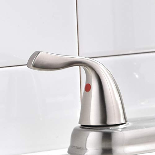 SHACO Modern Two Handle High Arc Brushed Nickel Kitchen Faucet, Stainless Steel 360 Swivel Kitchen Faucet with Side Sprayer