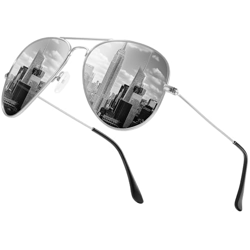 Image of Classic Aviator Sunglasses for Men Womens Polarized UV Protection Driving Sunglasses