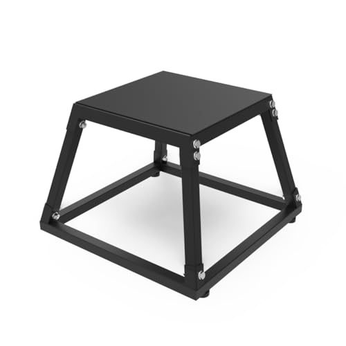 Plyometric Jumping Box, Steel Plyo Box for Exercise, Metal Exercise Step Up Box with Anti-Slip Surface for Home Gym Training