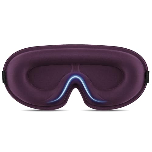 Image of Tobfit Blackout Sleep Mask for Women Men Zero Eye Pressure Eye Mask, Lycra Fabric 3D Ergonomic Design Eye Movement and Eyelash Friendly, Ultra Comfortable Blindfold for Sleeping Purple