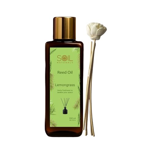 Image of Lemongrass Reed Diffuser Oil 100 ml | Pure Natural & Undiluted Lemongrass Aroma | Long-Lasting Fragrance for Reed Aromatherapy for Home, Office & Spa Ceramic Diffusers | ISO & GMP