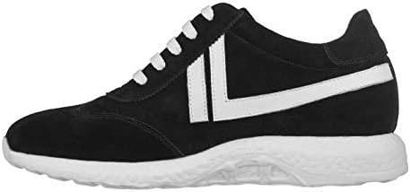 CALTO Men's Invisible Height Increasing Elevator Shoes - Black Suede Lace-up Casual Fashion Sneakers - 2.8 Inches Taller - S2094 - Size 10 D(M) US | Image 2