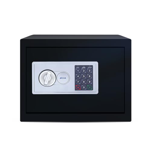 Ozone 16.11 Litres Digital Safe Locker for Home & Office – Digital Lock, 1-Way Unlocking (Password), Size: 250H x 350W x 250D mm, Weight: 9.5kg, 2-Year Warranty (Black)