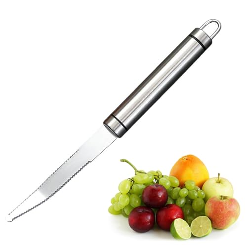 One Piece Stainless Steel Grapefruit Peeler, Curved Serrated Knife for Citrus, Mango, Apple - Rust-Proof, Household Fruit Peeler