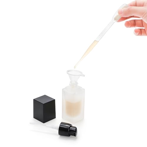 Bekith 12 Pack 1oz/30ml Empty Foundation Bottle, Frosted Glass Pump Bottles for Lotion Liquid Cream, Foundation Sample Bottle Cosmetic Travel Container with 3pcs Funnels and 3pcs Droppers4