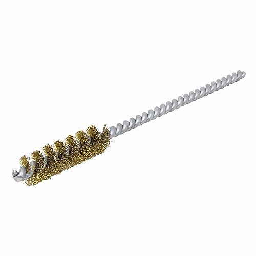Image of Brush Research 83 Series Tube Brush-Cut For Power, .437 inch Brush Diameter, Brass .005 inch Wire Fill, 1.5 inch Brush Length, 5 inch Overall Length, Made in USA (Pack of 12)