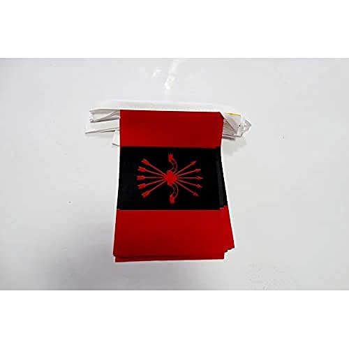 Image of AZ FLAG Falange Espanola de las JONS 6 meters BUNTING Flag 20 flags 9'' x 6'' - Falangists STRING flags 15 x 21 cm