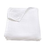 Ali+Oli Muslin Swaddle Blanket for Baby (White) Large 47
