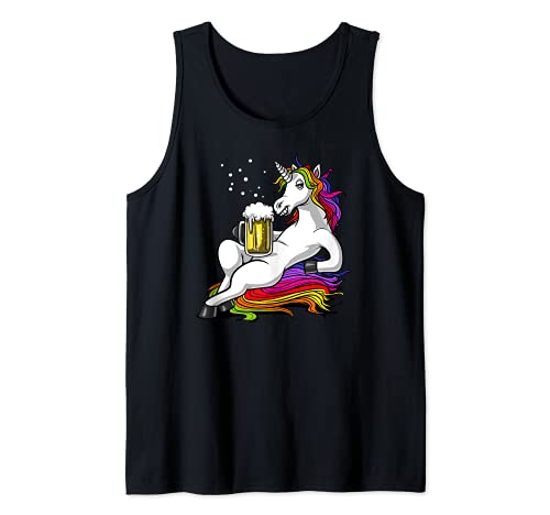 Unicornio Bebe Cerveza Divertido Fiesta Party Mujeres Camiseta sin Mangas