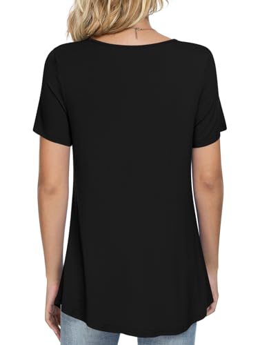 LONGYUAN Womens Tunic Tops 2025 Summer Casual Square Neck Shirts S-3XL4