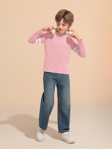 Image of Haloumoning Boys Long Sleeve Shirts Kids Crewneck T Shirts Casual Striped Tops Tees 5-14 Years