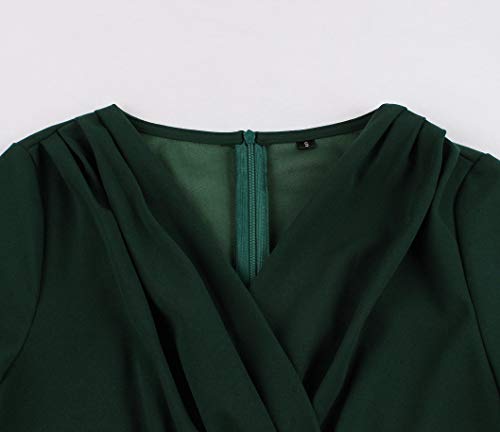 Wellwits Women's Ruched Wrap Work Cocktail Vintage Dress3