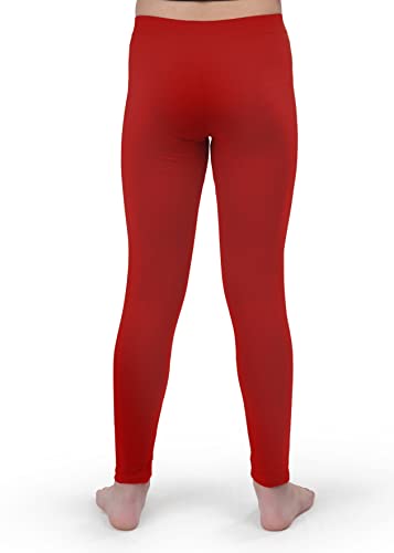 Silky Toes Little and Big Girls Premium Cotton Leggings/Size 2t to 16/ Many Colors for School Uniform Red3