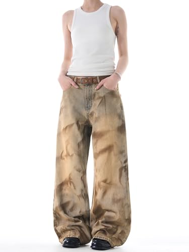 Men's Jeans Vintage Flared Dress Pants Loose Fit Trouser for Men3