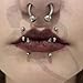 ZS 18Pcs 16G Spike Eyebrow Piercing Jewelry, Curved Barbell Vertical Labret Lip Rings, Spike Tragus Helix Earrings Rook Nose Bridge Rings for Women Men (Black,Curved)