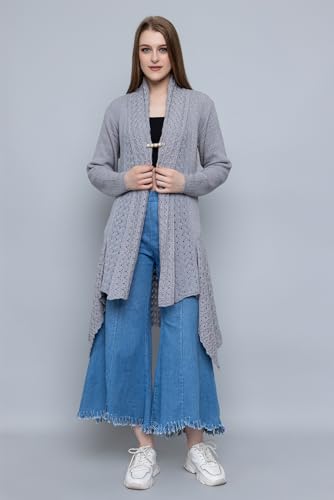 Image of Wear lusso Women's Woolen V-Neck Open Front Shrug Cardigan | Long Sleeve Winter Sweater for Girls & Ladies | Stylish Warm Outerwear in Trendy Colors