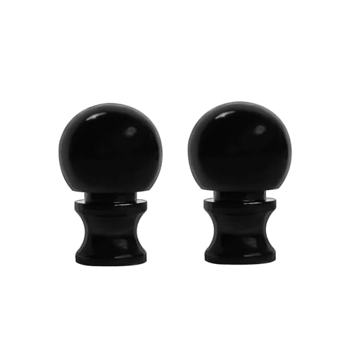 Image of GY & CK Ball Lamp Finials Lampshade finial Tops for Lamp Shade Harp Lamp Finial Knob Lamp Parts and Lighting Accessories Shade Finials Black 2 Pack, MGT-6S