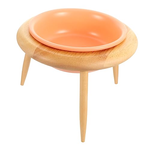 Gadpiparty 1 セット セラミック猫ボウル 猫のためのインタラクティブなおもちゃ 犬用の水入れ 猫のおもちゃインタラクティブ 猫のパズルのおもちゃ キャットフードポーチ Orange 木製