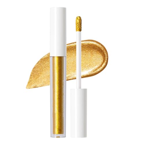Moggemol Single Shimmer Liquid Eyeshadow with Metallic Glitter and Waterproof Long-Lasting Highlighter Effect Gold One Size